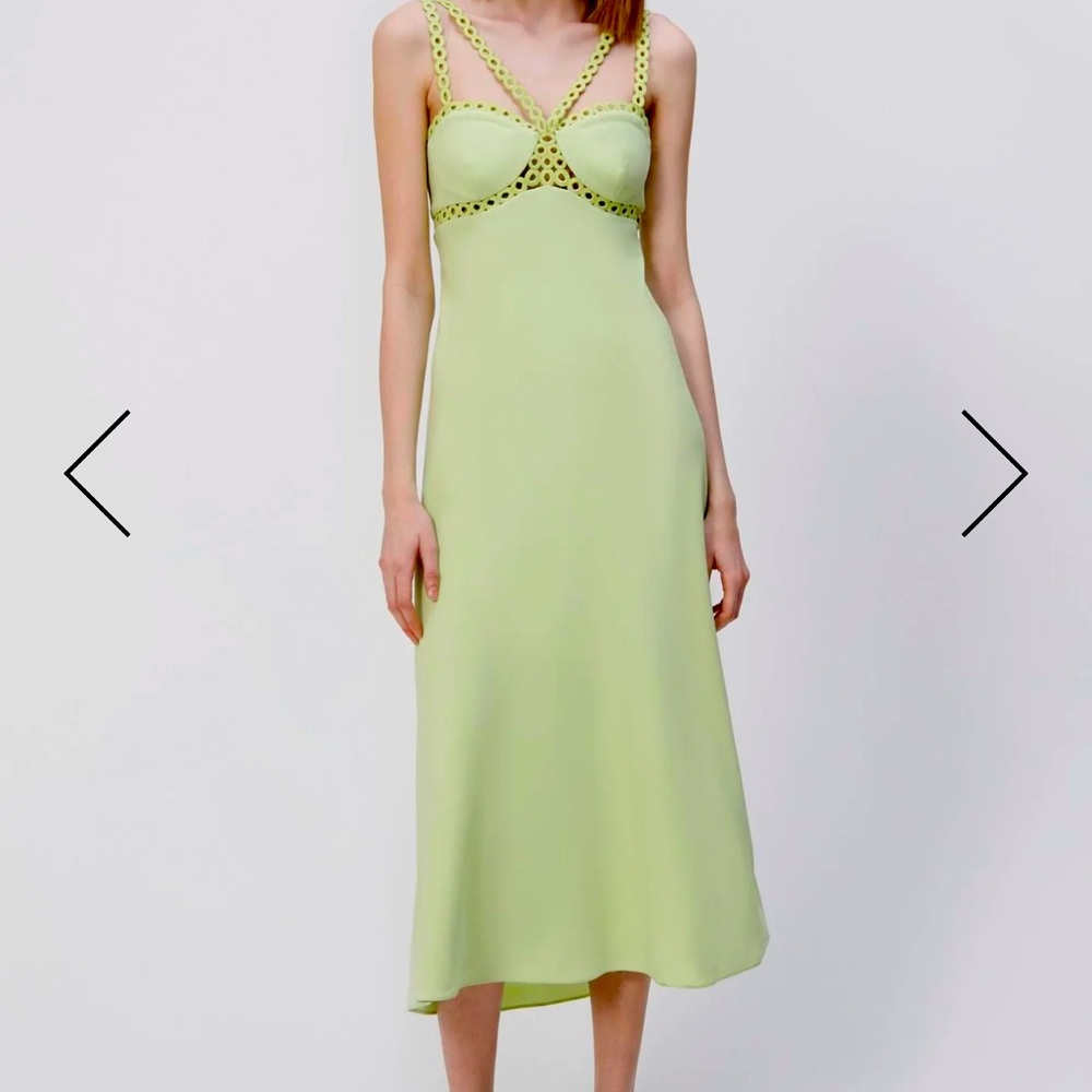 SIMKHAI Sevilla Crochet Ring Halter Midi Dress size 4